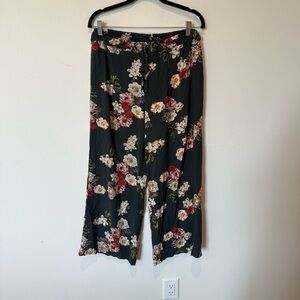 Angie Floral Wide-Leg Pants Womens Size Medium Boho Summer Vacation Beachy
